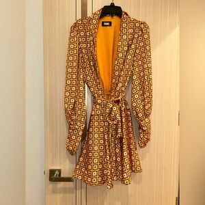 Alexia Admor Geometric Patterned Dress with Belt